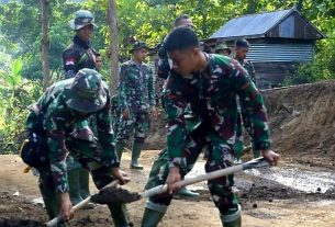 Meski Belum Rampung Warga Sudah Menikmati Jalan Program TMMD Mulai dilewati Oleh Masyarakat