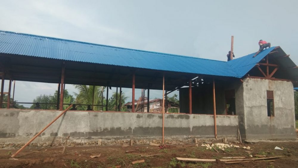 Proses Pengerjaan Balai Kampung TMMD Dilanjutkan dengan Semangat Tinggi