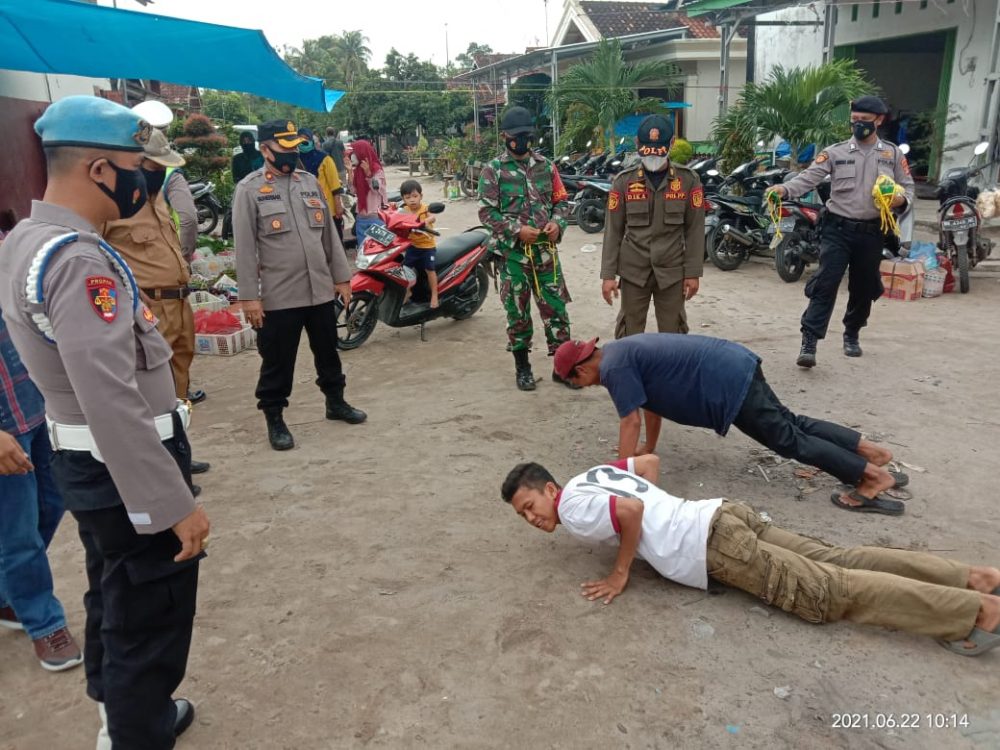 Puluhan Warga Terjaring Operasi Yustisi prokes Forkopimcam Labuhan Maringgai