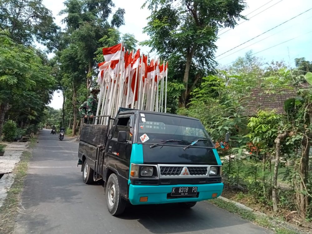 Ratusan Bendera Merah Putih Ramaikan Jalan-Jalan di Desa Tamansari