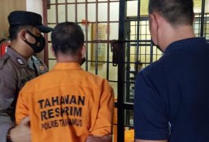 Sabtu Kramat, Polres Tanggamus Jebloskan Seorang Oknum Mantan Pejabat Kepala Pekon ke Sel Tahanan