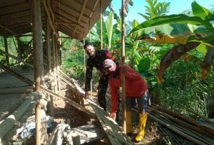 Satgas TMMD Manfaatkan Waktu Senggang Untuk Belajar Ternak Kambing