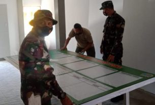 Sketsel Papan Informasi Sudah Mulai Terpasang Di Posko TMMD 111