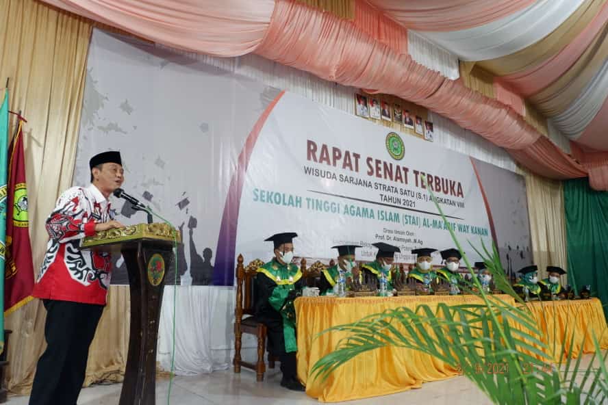 Wabup Ali Rahman Hadiri Wisuda Mahasiswa/i STAI Al Maari'f Way Kanan