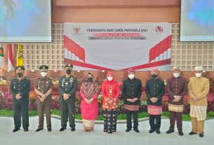 Komandan Kodim 0410/KBL Menghadiri upacara Peringatan Hari Lahir Pancasila Tahun 2021