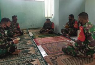 Personel Koramil 410-06/Kedaton Kodim 0410/KBL menggelar kegiatan Yasinan