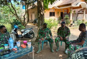 Danramil 412-09/Abung Selatan dan Danramil 412-11/Abung Semuli Lampura giat pembahasan Pra TMMD