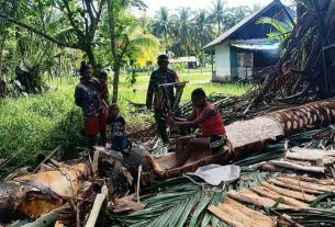 Penerapan Protkes di Lokasi Pra-TMMD ke-111 Kodim 1712/Sarmi