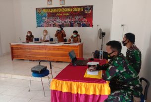 Satgas TMMD ke-111 Kodim 0427/Way Kanan Berikan Penyuluhan Pencegahan Covid-19