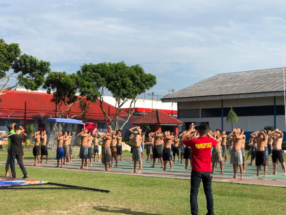 Jaga Imunitas Tubuh Bagi Warga Binaan Lapas Narkotika Bandar Lampung Rutin Melaksanakan Senam Pagi Dan Berjemur