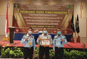 Terbaik Sistem Database Rutan Kelas IIB Kota Agung Raih Penghargaan