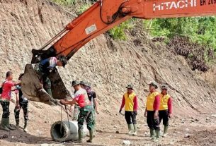 Bangun Akses Jalan, Satgas TMMD ke-111 Kodim 1407/Bone Pasang Gorong Gorong dilokasi