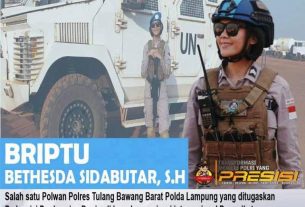 Bertugas di Perbatasan UN , Briptu Bethesda Sidabutar SH Polwan Lampung Banggakan Nama Polres Tubaba