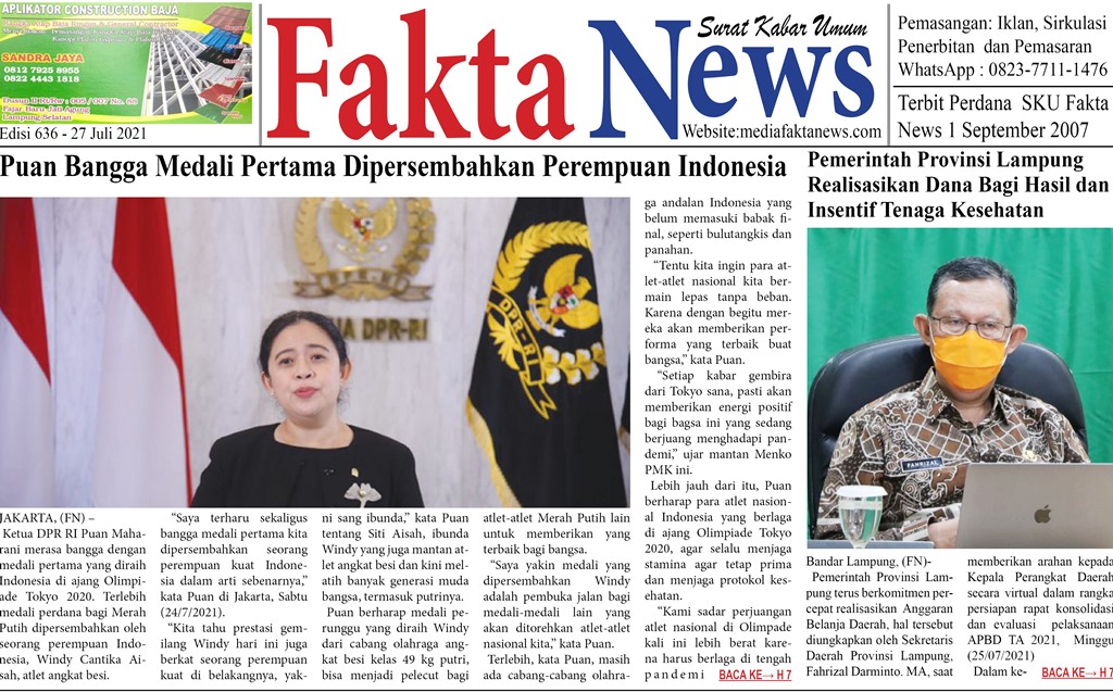 SURAT KABAR UMUM FAKTA NEWS Edisi 637- 27 Juli 2021