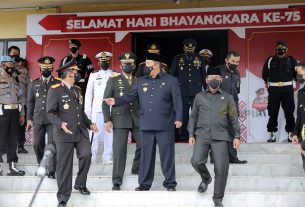Gubernur Arinal Ikuti Upacara Hari Bhayangkara ke-75 yang Dipimpin Langsung oleh Presiden Joko Widodo dari Istana Negara