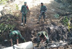 Kejar Target Satgas TMMD Tahap Pemasangan Gorong-Gorong