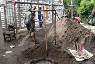 Melalui TMMD Ke 111 Kodim 0718/Pati Di Desanya, Akhirnya Sakiman Memiliki Harapan Untuk Rumah Impian