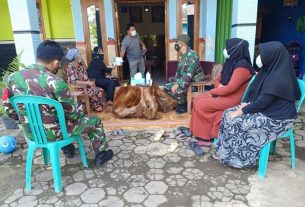 Satgas TMMD Reg 111 Kodim Pati Gencarkan Gerakan Disiplin Protokol Kesehatan 5-M