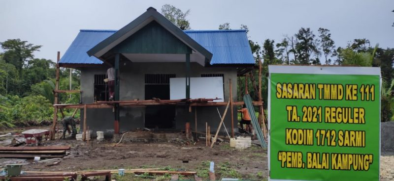 Sedikit demi Sedikit Bangunan TMMD di Kampung Dorba Selesai