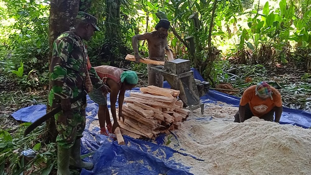 Semangat yang Dibangun Satgas TMMD Kodim Sarmi dan Warga Terus Terjaga