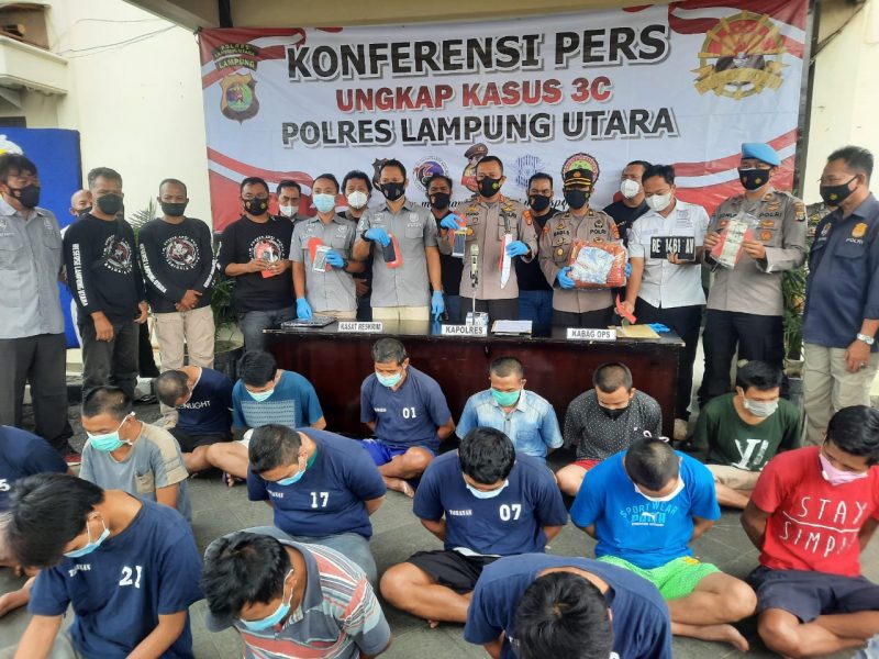 Polres Lampura Amankan 22 Pelaku Kejahatan