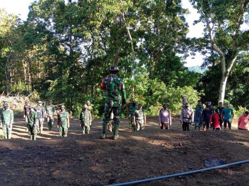 Dan SSK, Pimpin Apel Pagi Satgas TMMD ke 111 kodim 1407 Bone di Desa Baringeng