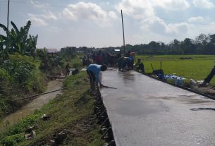 Sudah Nampak Hasil Pengecoran Jalan TMMD Reguler ke-111 Kodim 0718/Pati