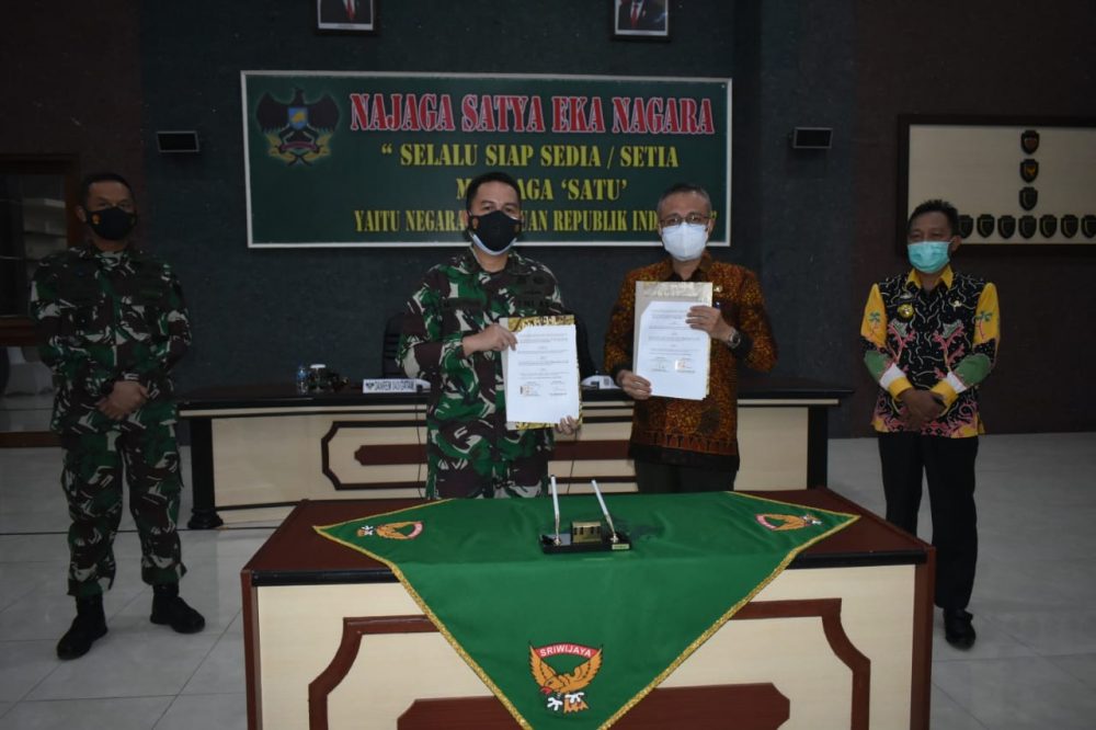Dandim 0429/Lamtim Hadiri Acara Penanda Tanganan Nota Kerjasama Optimasi Lahan Rawa Provinsi Lampung.