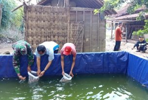 Kadis Perikanan Kabupaten Pati Berikan Bantuan Ikan Nila dan Pakan Ikan Kapada Warga Desa Tamansari
