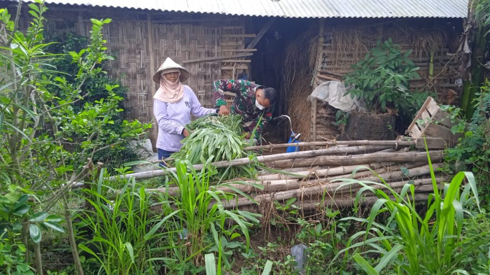 Takkan Hina Membantu Kesusahan Warga Yang Membutuhkan Bantuan Mengangkat Rumput