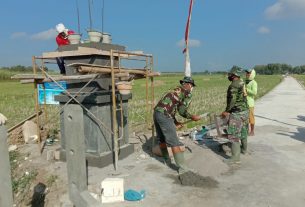 Pembuatan Tugu Prasasti TMMD Reguler 111 TA.2021 Kodim 0718/Pati Sudah Capai 75 %