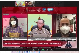 Fahrizal Darminto, mewakili Pemerintah Provinsi Lampung hadir sebagai narasumber secara daring dalam acara Dialog Semangat Selasa CNN TV
