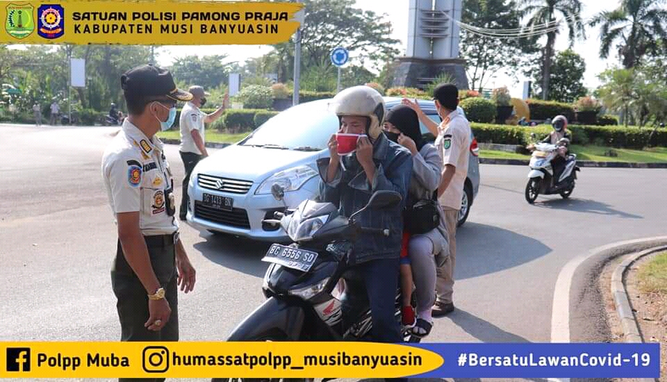 Satpol PP Muba Laksanakan Operasi Yustisi di Tugu Bintang Sekayu