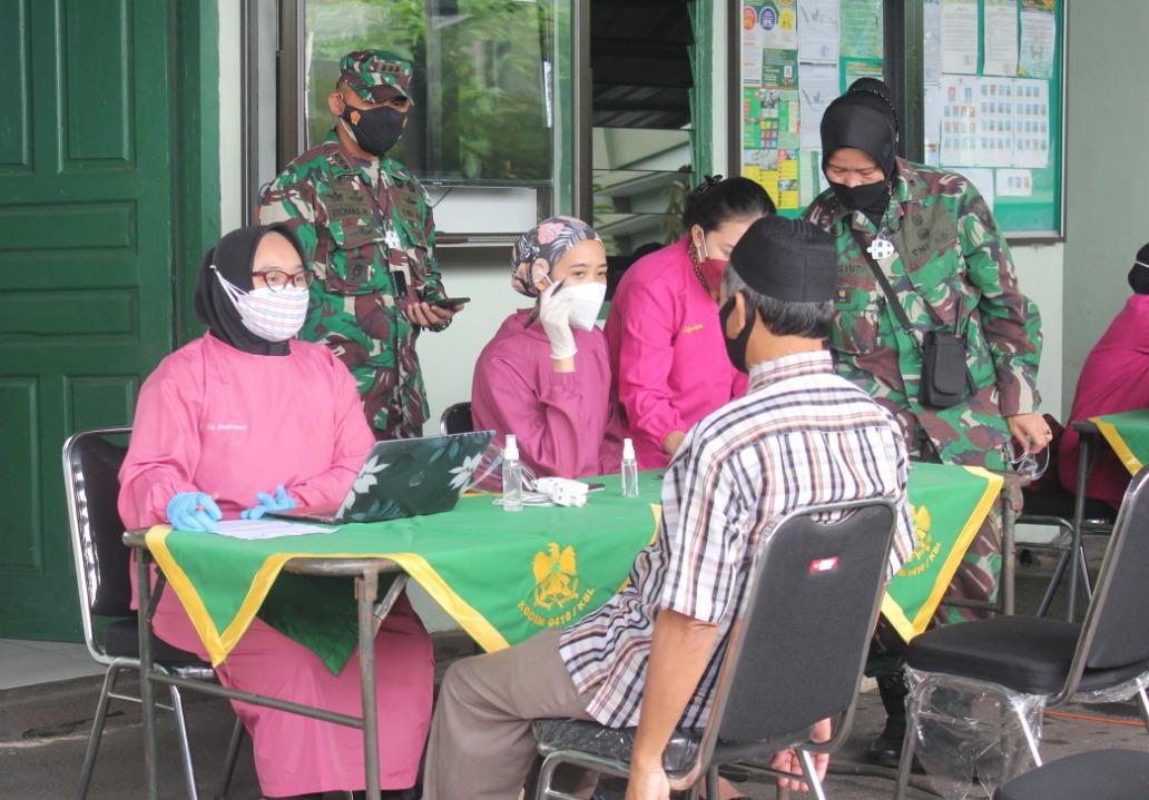 Bekerjasama Sejumlah Puskesmas Kodim 0410 Serbuan Vaksinasi