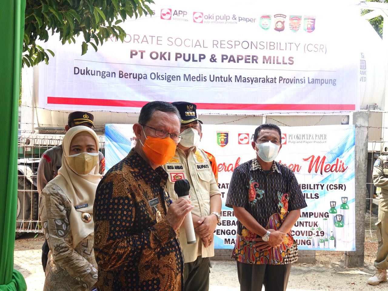 Pemprov Lampung Terima Bantuan Oksigen Cair dari Sinar Mas