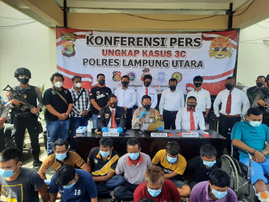 17 orang Pelaku Kejahatan berhasil di ringkus Polres Lampung Utara