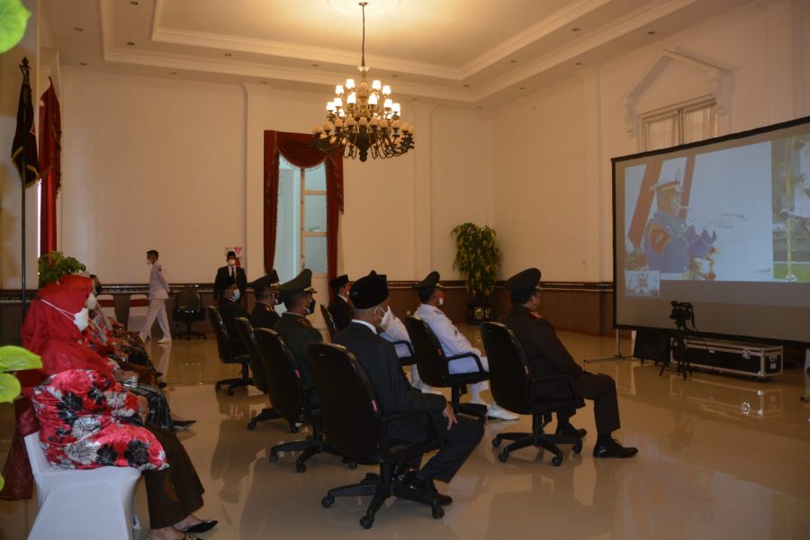 Dandim Boyolali Hadiri Upacara HUT RI Secara Virtual Di Aula Merbabu