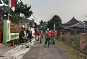 Giat Bersih Lingkungan Babinsa Koramil 410-06/Kedaton