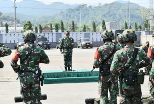 Kasrem 043/Gatam Sambut Kedatangan Peserta Latihan Kogasgabratmin TNI dan Lattis YTP R 641/BRU TA. 2021