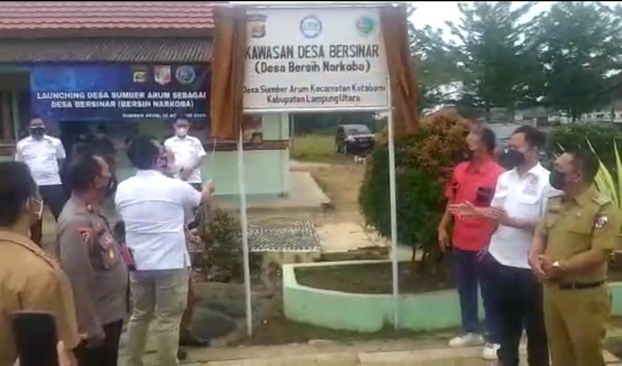 Polres Lampung Utara Launching Desa Bersih Narkoba di Sumber Arum