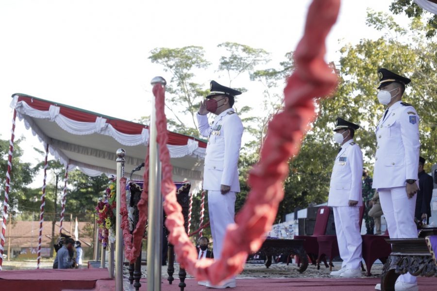 Raden Adipati Pimpin Peringatan Detik-Detik Proklamasi HUT RI Ke-76 Tingkat Kabupaten Way Kanan