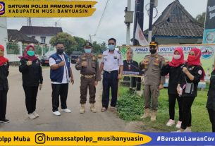 Satpol PP Kab. Muba Memberikan Sosialisasi Serta himbauan Pada Masyarakat