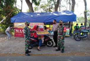 Sinergi Koramil Dan Polsek Puhpelem Gelar Pendisiplinan Pemakaian Masker