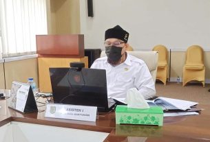 Sinergi Bersama, Pemkab Muba Gelar Rapat Virtual Persiapan Pemilihan Kepala Desa Serentak Tahun 2021.