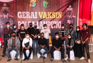 HMI Batko Sumbagsel Bersama HMI KOHATI Cabang Bandar Lampung Vaksin di Gerai Polda Lampung