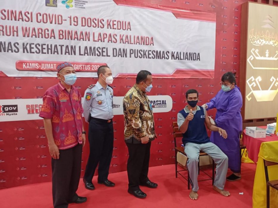 Vaksinasi Dosis Ke 2 Warga Binaan, Plt Kakanwil Pantau Langsung Pelaksanaan