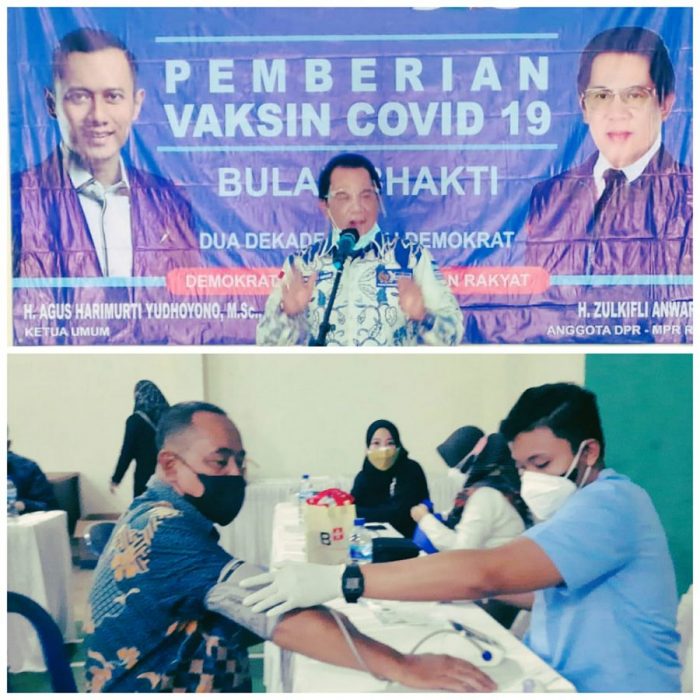 Bulan Bakti Dua Dekade Demokrat, Vaksinasi COVID-19 Seribu Warga Tanjungsenang dan Natar dari Anggota DPR Zulkifli Anwar