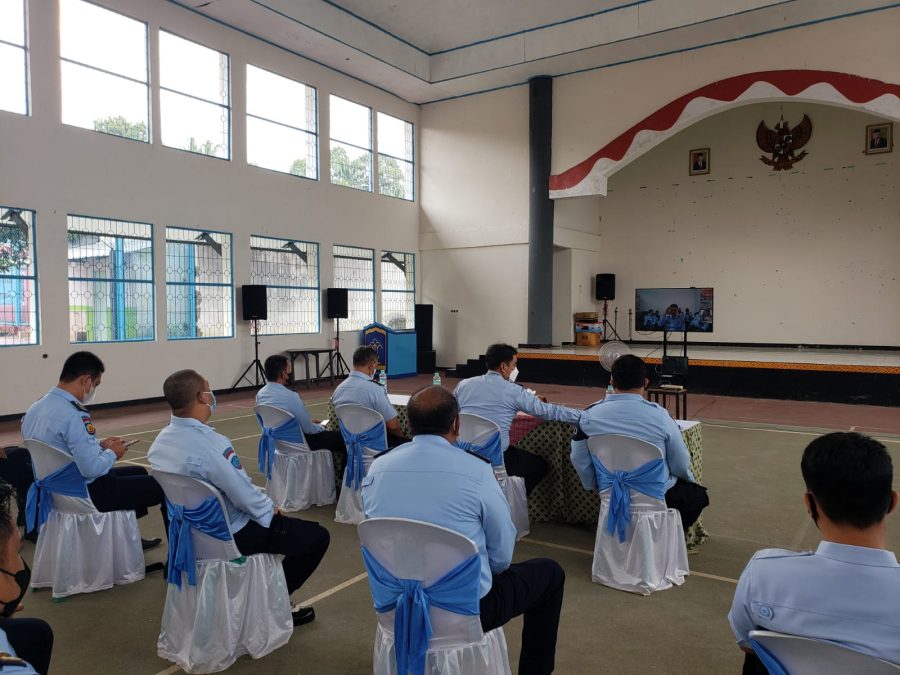 Jajaran Pengamanan Lapas Kotaagung dapatkan Instruksi Direktur Jenderal Pemasyarakatan Via Zoom Meeting