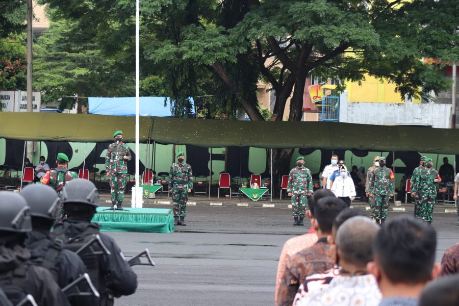 Komandan Kodim 0410KBL hadir pada pelaksanaan apel gelar Pasukan dalam rangka kunjungan kerja Presiden RI