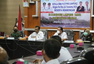 Dandim 0429/Lamtim Bersama Forkopimda Sambut Kunjungan Kerja Kepala BNN Provinsi Lampung